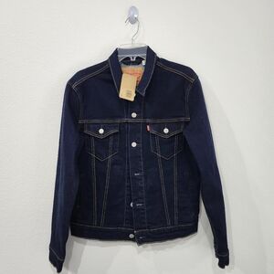 Levi's Dark Blue Denim Trucker Jacket Men's Size XS Relaxed Fit 723340978 NWT